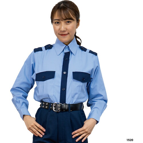 岡潮　警備シャツ１５２０（春夏秋）ユニセックス　Ｍ　【品番：1520-M】