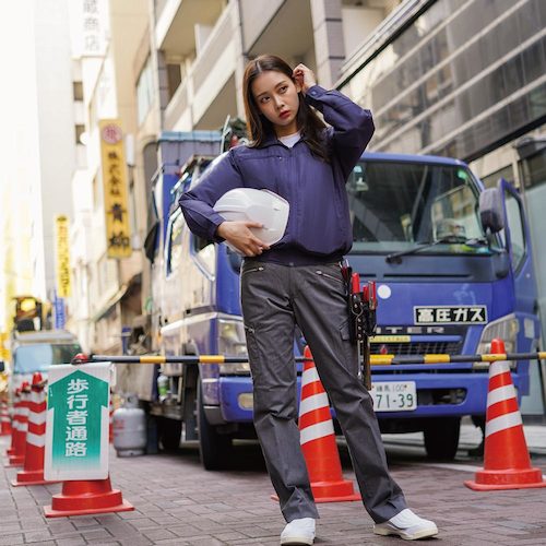 岡潮　空調長袖ブルゾン（ウェアのみ）　２０１０１　ネイビー４Ｌ　【品番：20101-4L】_3