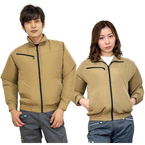 岡潮　空調長袖ブルゾン（ウェアのみ）　２０１０２　キャメルＬ　【品番：20102-L】