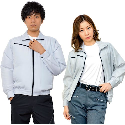 岡潮　空調長袖ブルゾン（ウェアのみ）　２０１０３　シルバーＬ　【品番：20103-L】