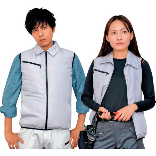 岡潮　空調ベスト（ウェアのみ）　２０２０３　シルバー４Ｌ　【品番：20203N-4L】