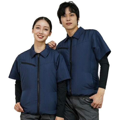 岡潮　空調半袖ブルゾン（ウェアのみ）　２０３０１　ネイビー５Ｌ　【品番：20301-5L】