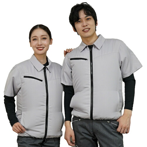 岡潮　空調半袖ブルゾン（ウェアのみ）　２０３０３　シルバー５Ｌ　【品番：20303-5L】