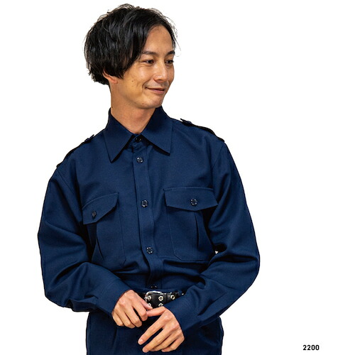 岡潮　警備シャツ２２００（秋冬）ユニセックス　３Ｌ　【品番：2200-3L】