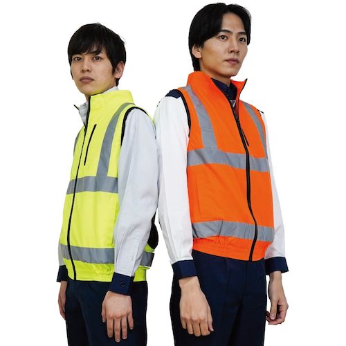 岡潮　高視認性空調安全ベスト（ウェアのみ）　３０２２２　蛍光イエロー５Ｌ　【品番：30222-5L】_4