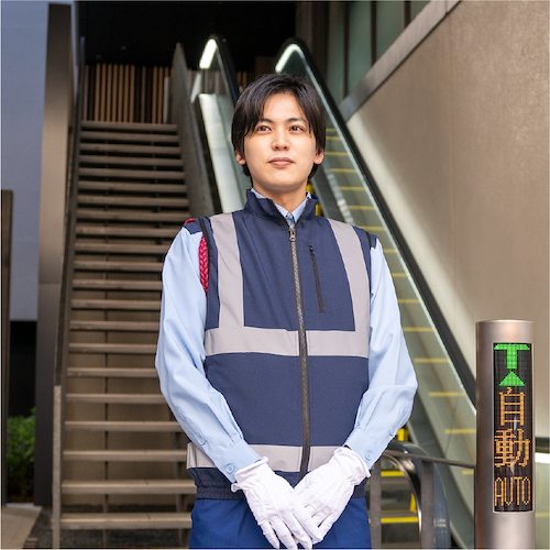 岡潮　空調安全ベスト（ウェアのみ）　３０２２６　ネイビー４Ｌ　【品番：30226-4L】_1