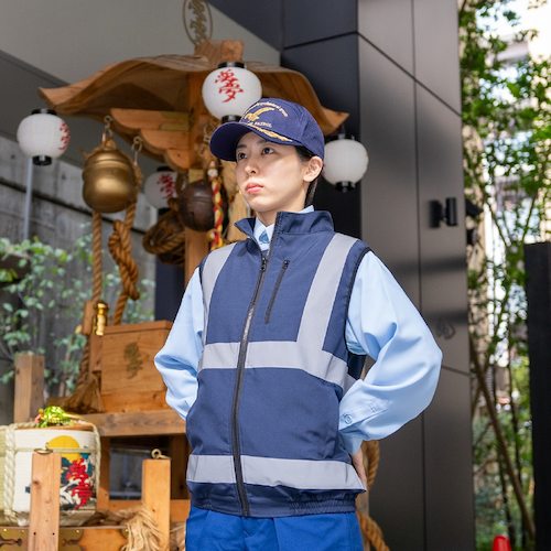 岡潮　空調安全ベスト（ウェアのみ）　３０２２６　ネイビー４Ｌ　【品番：30226-4L】_2