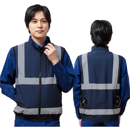 岡潮　空調安全ベスト（ウェアのみ）　３０２２６　ネイビー５Ｌ　【品番：30226-5L】