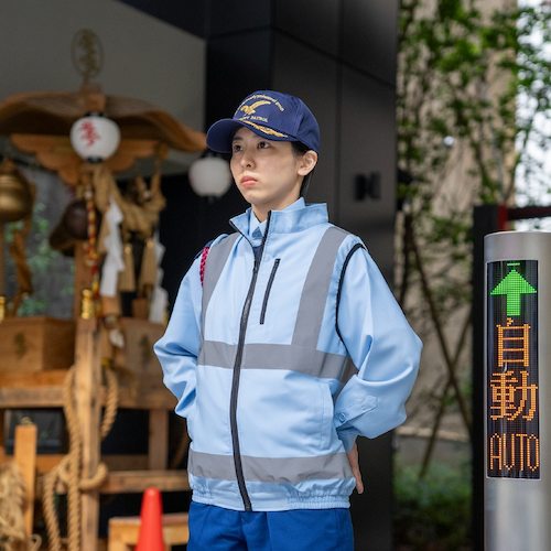 岡潮　空調安全ベスト（ウェアのみ）　３０２２７　サックス７Ｌ　【品番：30227-7L】_2