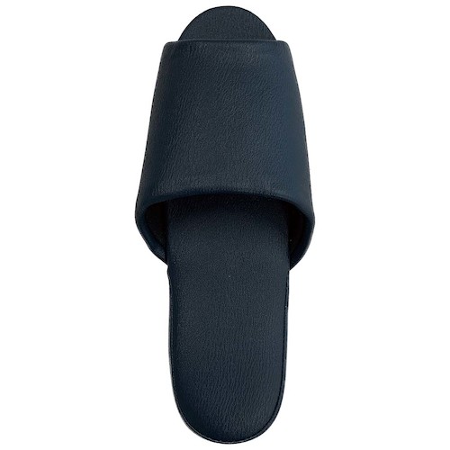 オーミケンシ　抗菌レザー調スリッパ　前開き　ダークブルー（名入れ可能）　【品番：10835407】