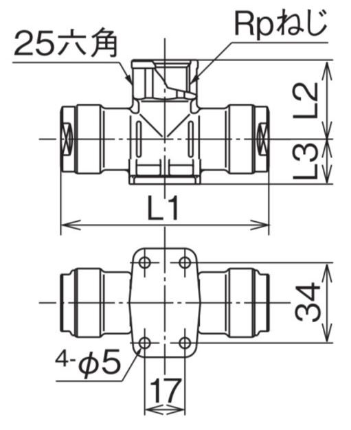 WT6-13-S】オンダ製作所 ダブルロックジョイント WT6型 座付チーズ平行めねじ 小ロット(10台) ONDA 水回り、配管