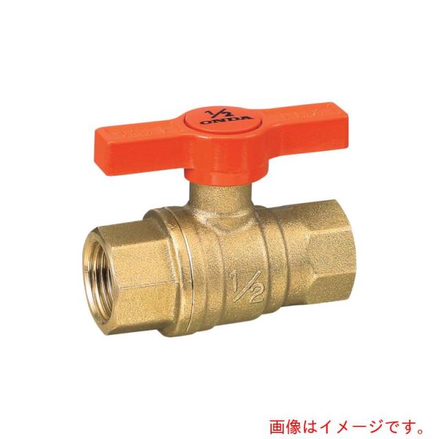 オンダ　オンダ製作所　ＦＦ型（フルボール）　Ｒｃ１　１／４×Ｒｃ１　１／４　オレンジＴハンドル　【品番：FF-T32C】