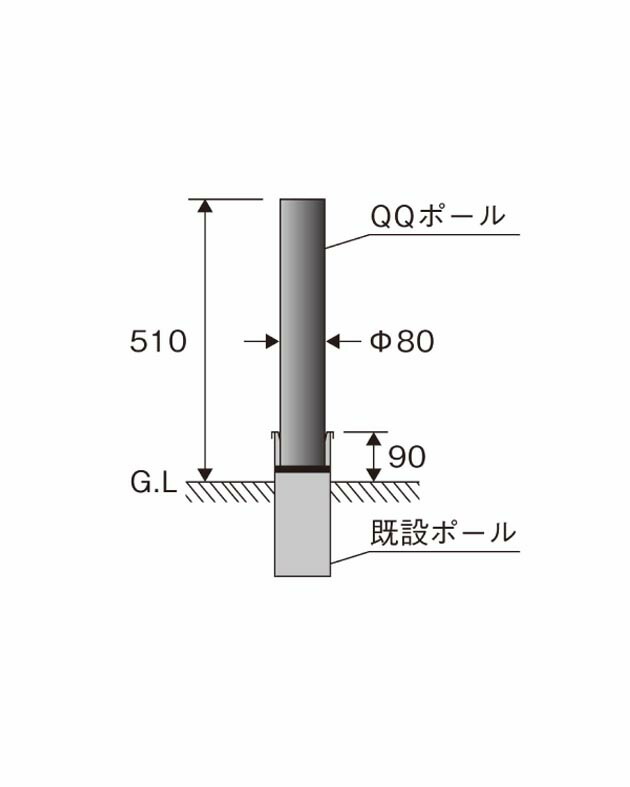 パナソニック　リニューアル用 QQポール ローポール用 高さ600mm　【品番：NYT2181】