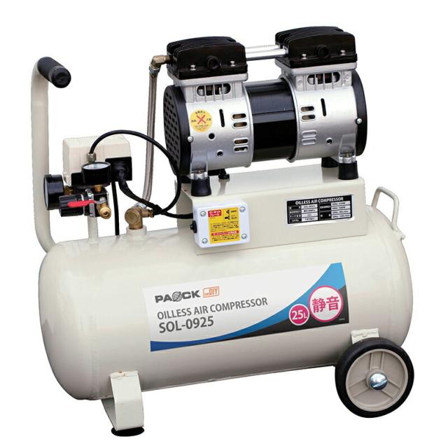 パオック　PAOCK　静音オイルレスエアコンプレッサ 25L SOL-0925　【品番：4975846508057】の通販は