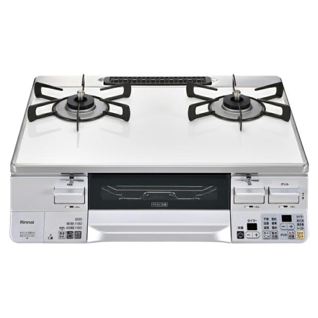 リンナイ　LAKUCIE　ガステーブル（ホワイト・ホワイト）　標準幅約59cmタイプ　プロパンガス　左強火力　【品番：RTS65AWK3RGA-WL/LP】