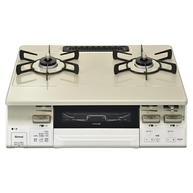 リンナイ　LAKUCIE fine　ガステーブル（クリームベージュ・ホワイトトーン）　標準幅約59cmタイプ　プロパンガス　右強火力　【品番：RT66WH7RGA-CWR/LP】