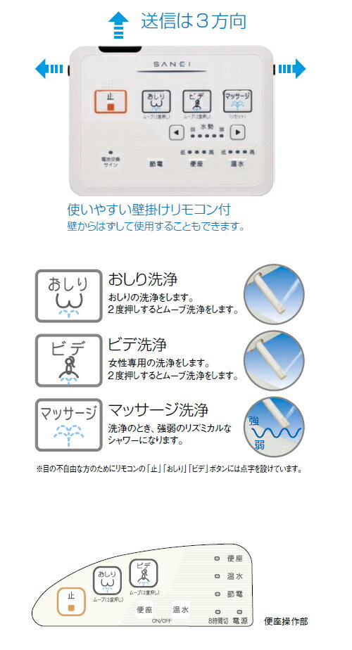 SANEI　温水洗浄便座”シャワンザ”（脱臭機能付）　ホワイト　【品番：EW9100-W】_1