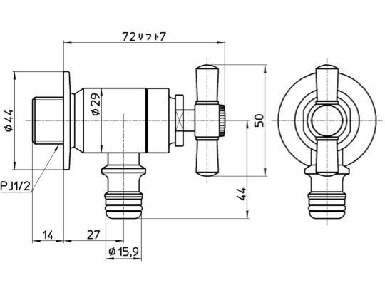 SANEI　ガーデン水栓（一文字ハンドル） 固定コマ仕様　【品番：Y1812B-13】_1