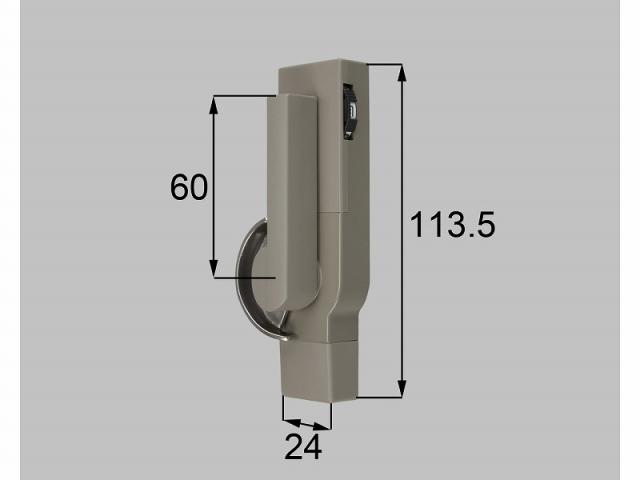 LIXIL（新日軽）　ダイヤル式クレセント（R）L=60mm　グレー系　【品番：8AKEY82R】