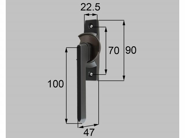 LIXIL（新日軽）　テラス用グレモンハンドル錠（R）　こはく　【品番：C8ATL283R】