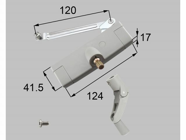 LIXIL（新日軽）　ルーバー用ハンドルセット　ステンカラー　【品番：SVEL261S01】