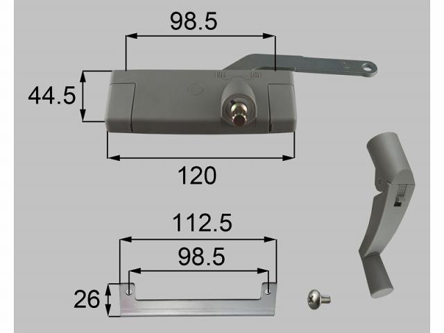 LIXIL（新日軽）　オペレーターハンドル（L）　ステンカラー　【品番：E8SK1527L】