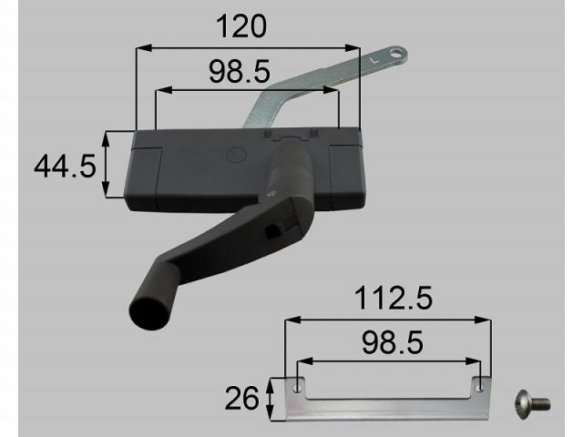 LIXIL（新日軽）　オペレーターハンドル（L）　ブラウン系　【品番：V8SK1527L】