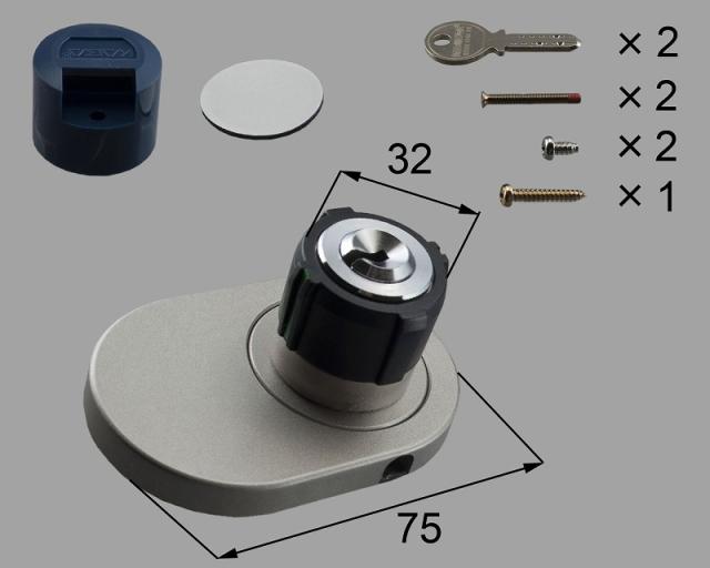 LIXIL（新日軽）　防犯サムターン（40/60mm）（L）　シルバー　【品番：A8DL1517L】