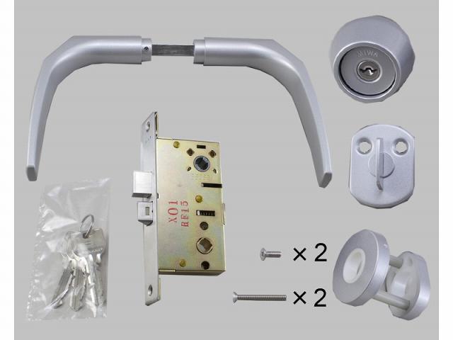 LIXIL（新日軽）　レバーハンドル錠　シルバー　【品番：PRQ137】