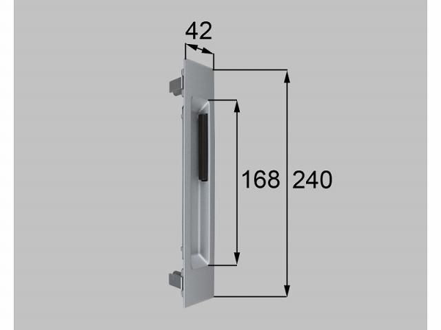 LIXIL（新日軽）　引手彫込（外・ラッチ付）（R）　シルバー　【品番：A8DL1737R】 7,593円