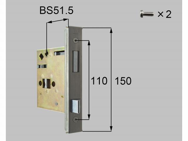 LIXIL（新日軽）　PC型錠錠本体（PB錠兼用）　シルバー　【品番：A8AAB0323】