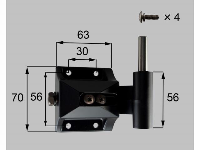 LIXIL（新日軽）　75角門柱用ヒンジ（上）持ち送り　ブラック系　【品番：S8H192A】
