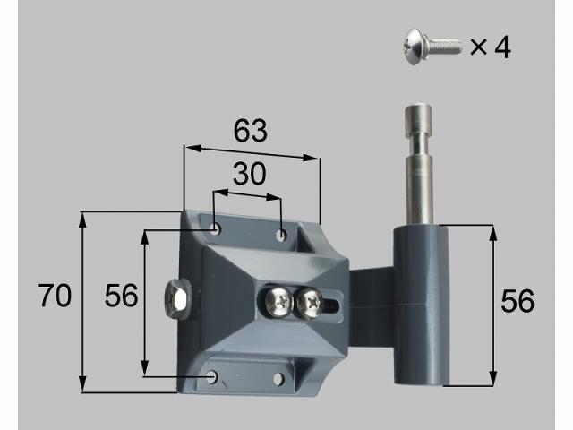 LIXIL（新日軽）　75角門柱用ヒンジ（下）持ち送り　グレー系　【品番：V8H191A】