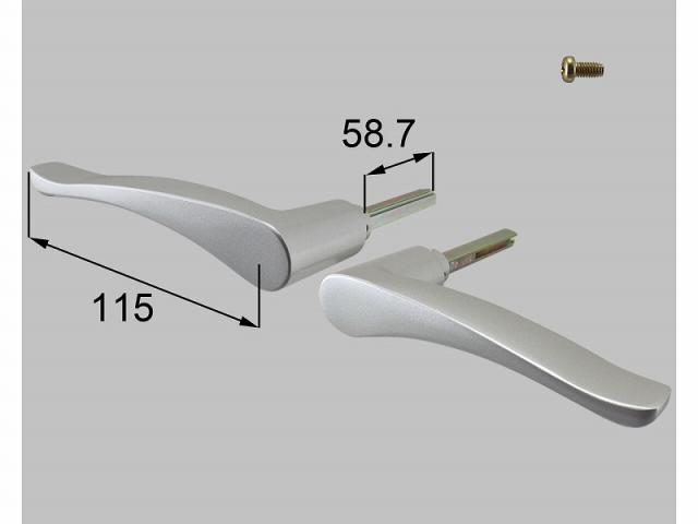 LIXIL（新日軽）　NC型錠ハンドルセット（両開き用）　ステンカラー　【品番：E8DL1376A】