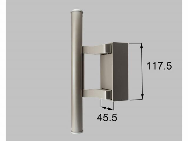 LIXIL（新日軽）　PJ型錠外部化粧座ハンドルセット受側（鋳物用両開き）　シルバー　【品番：FU8AAB1459】