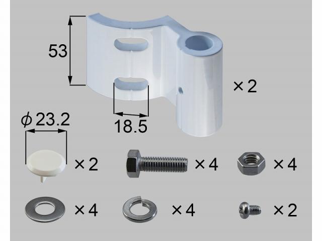 LIXIL（新日軽）　本体ヒンジ金具セット　ホワイト　【品番：H8AAB1474】