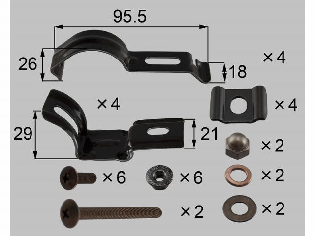 LIXIL（新日軽）　角度自在柱金具セット　ブラウン系　【品番：B8AAB0320】