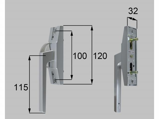 LIXIL（新日軽）　グレモンハンドル（ロック無） R　シルバー　【品番：SVK143RS01】