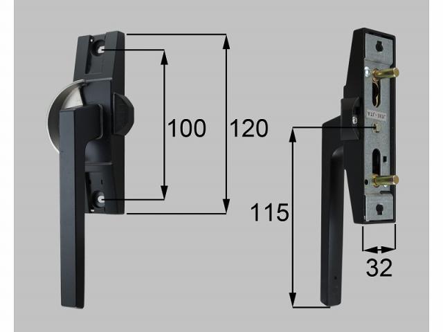 LIXIL（新日軽）　グレモンハンドル（ロック付） R　ブラック系　【品番：SVKT144RS01】