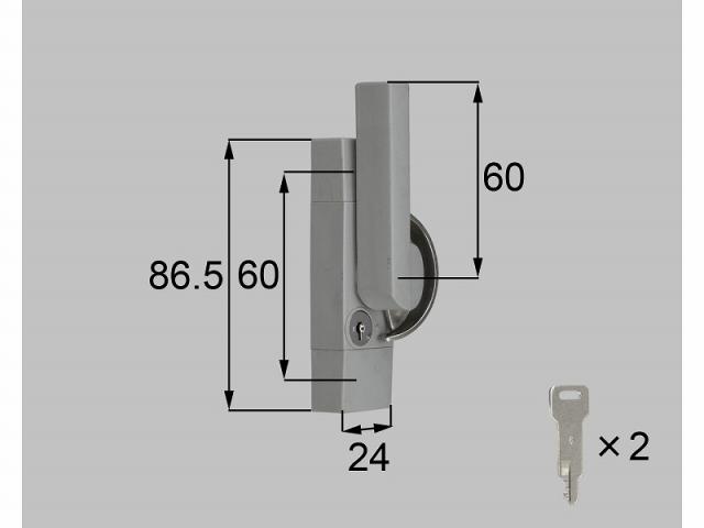 LIXIL（新日軽）　クレセント（キー付） L　グレー系　【品番：SVQJ67LS06】 10,623円