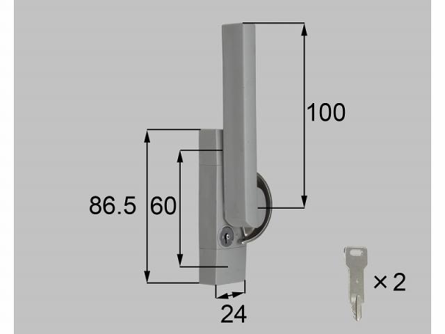 LIXIL（新日軽）　クレセント（キー付） L　グレー系　【品番：SVQJ69ALS04】 10,534円