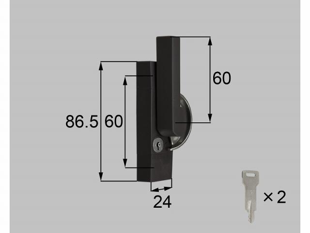 LIXIL（新日軽）　クレセント（キー付） L　ブラック系　【品番：SVQU67LS05】