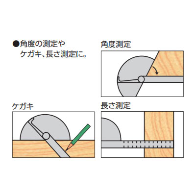 シンワ測定　プロトラクター No.1000 シルバー Φ320 竿目盛1m 2本竿　【品番：62952】_2