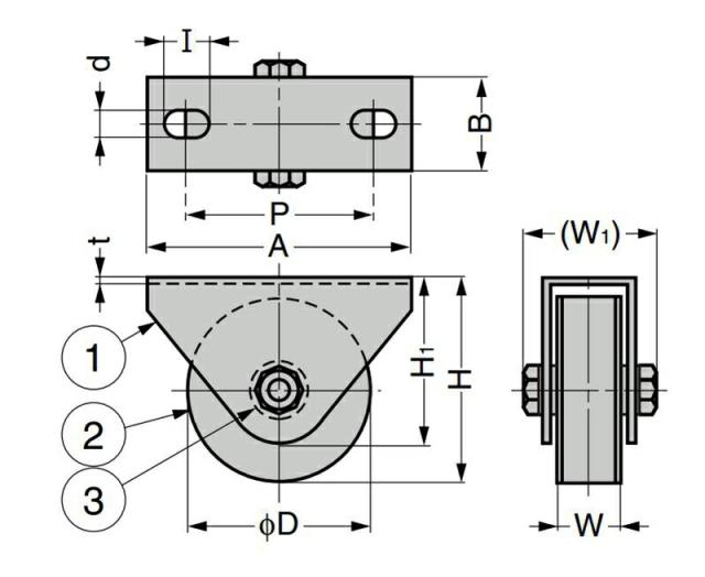 スガツネ工業　LAMP　ステンレス 重量用戸車 JS375型 枠付平型　【品番：JS375-60F】_1