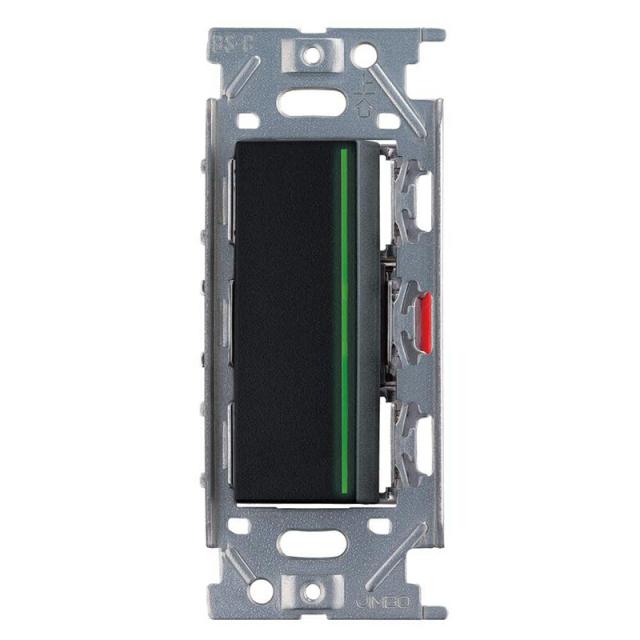 スガツネ工業　ガイドランプ付埋込シングルスイッチ PXP-J-NKW01009型　ソフトブラック　【品番：PXP-J-NKW01009-SB】