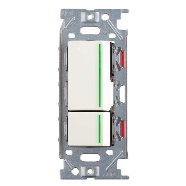 スガツネ工業　ガイドランプ付埋込ダブルスイッチ PXP-J-NKW02009型　ピュアホワイト　【品番：PXP-J-NKW02009-PW】 15,400円
