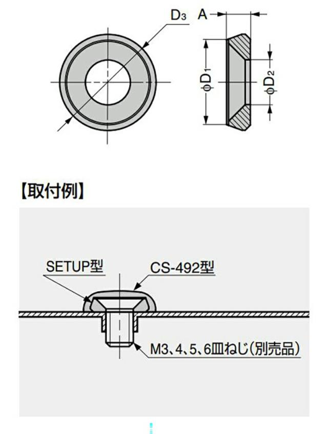 スガツネ工業　LAMP　セットアップ座金 SETUP型 M5用　【品番：SETUP-SUS-M5-P100】_1
