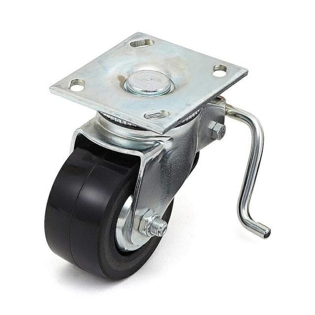 スガツネ工業　DARCOR　重量用キャスター 400シリーズ プレートタイプ 自在車 ブレーキ付　【品番：SUG-31-404B-PLE】