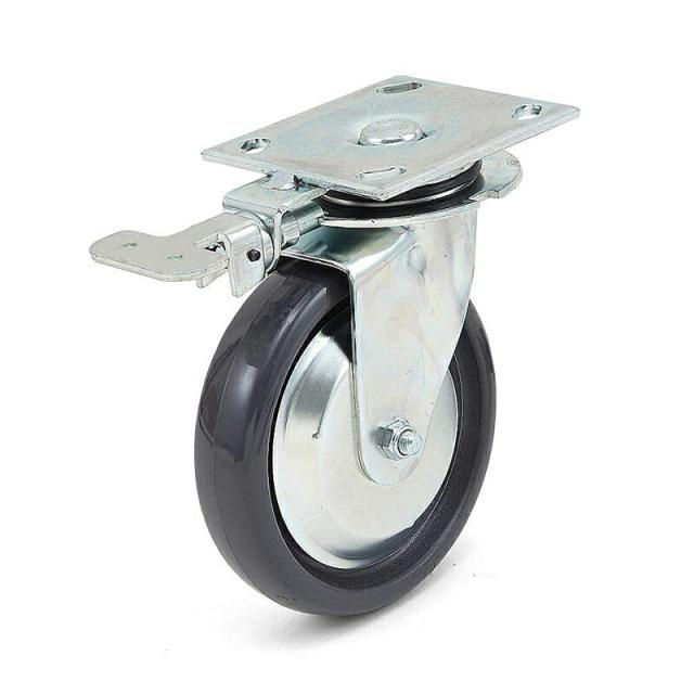 スガツネ工業　DARCOR　重量用キャスター 70シリーズ プレートタイプ 自在車 4ポジション旋回ロック付　【品番：SUG-31-76F-PSE】