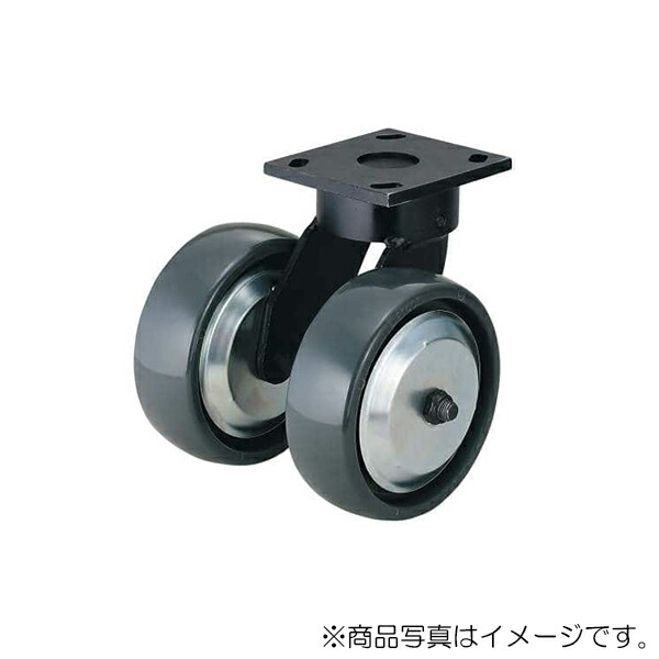 スガツネ工業　DARCOR　重量用キングピンレスキャスター 双輪プレートタイプ 自在車　【品番：SUG-31-KP2408-PD】